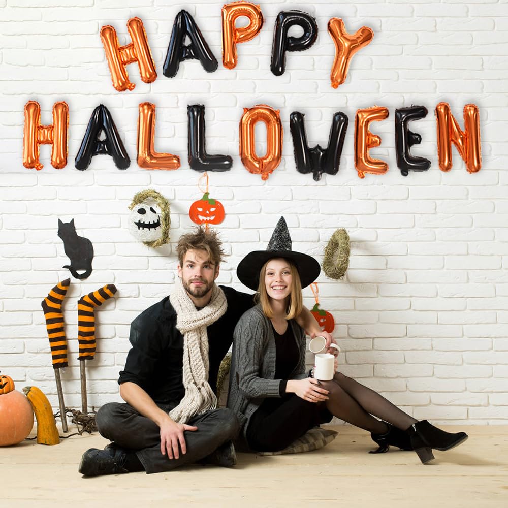 Amazon | ハロウィンバルーン オレンジ ブラック ハッピーハロウィン