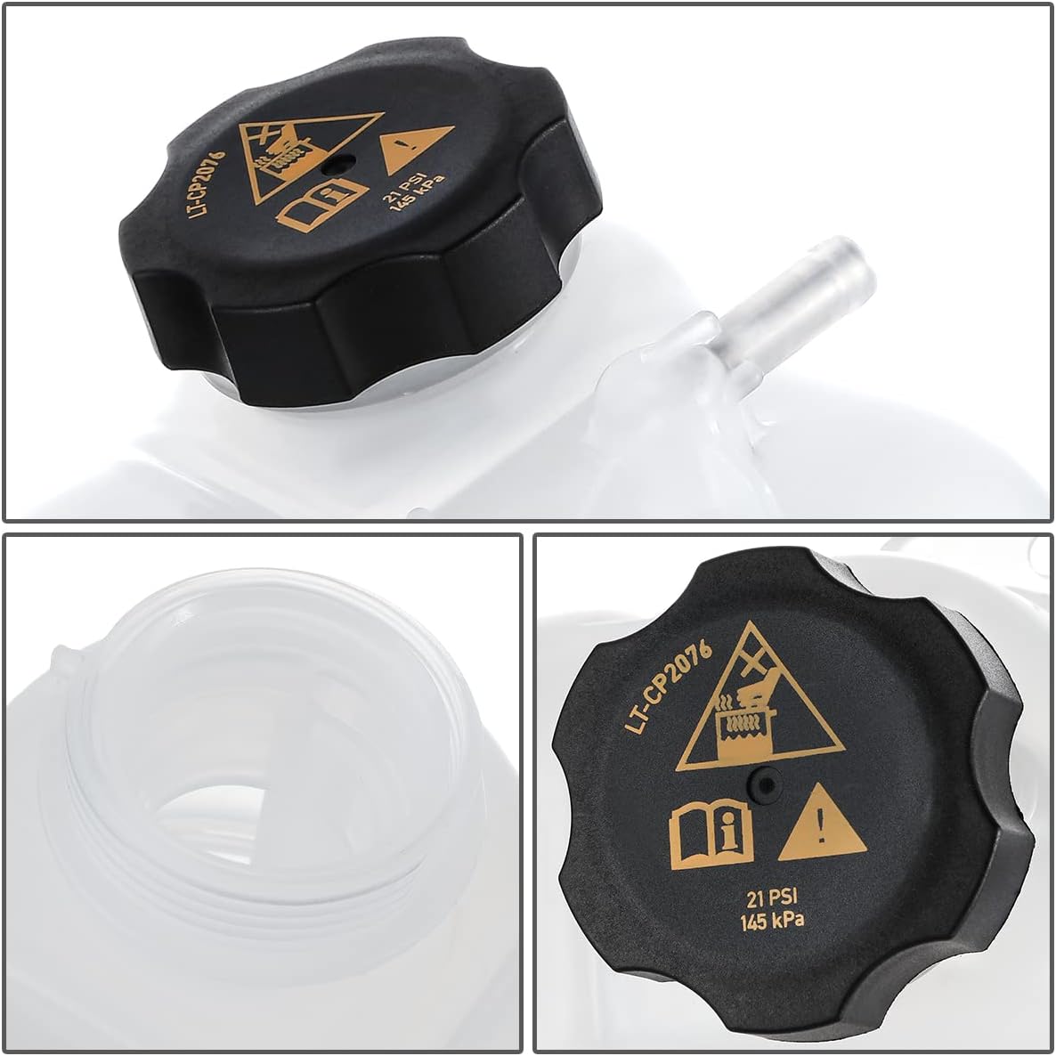 Auto Dynasty CH3014161 Factory Style Car Coolant Overflow Reservoir Tank with Cap Compatible with Chrysler 200 Jeep Cherokee 2.4L 3.2L 3.6L 14-18, White