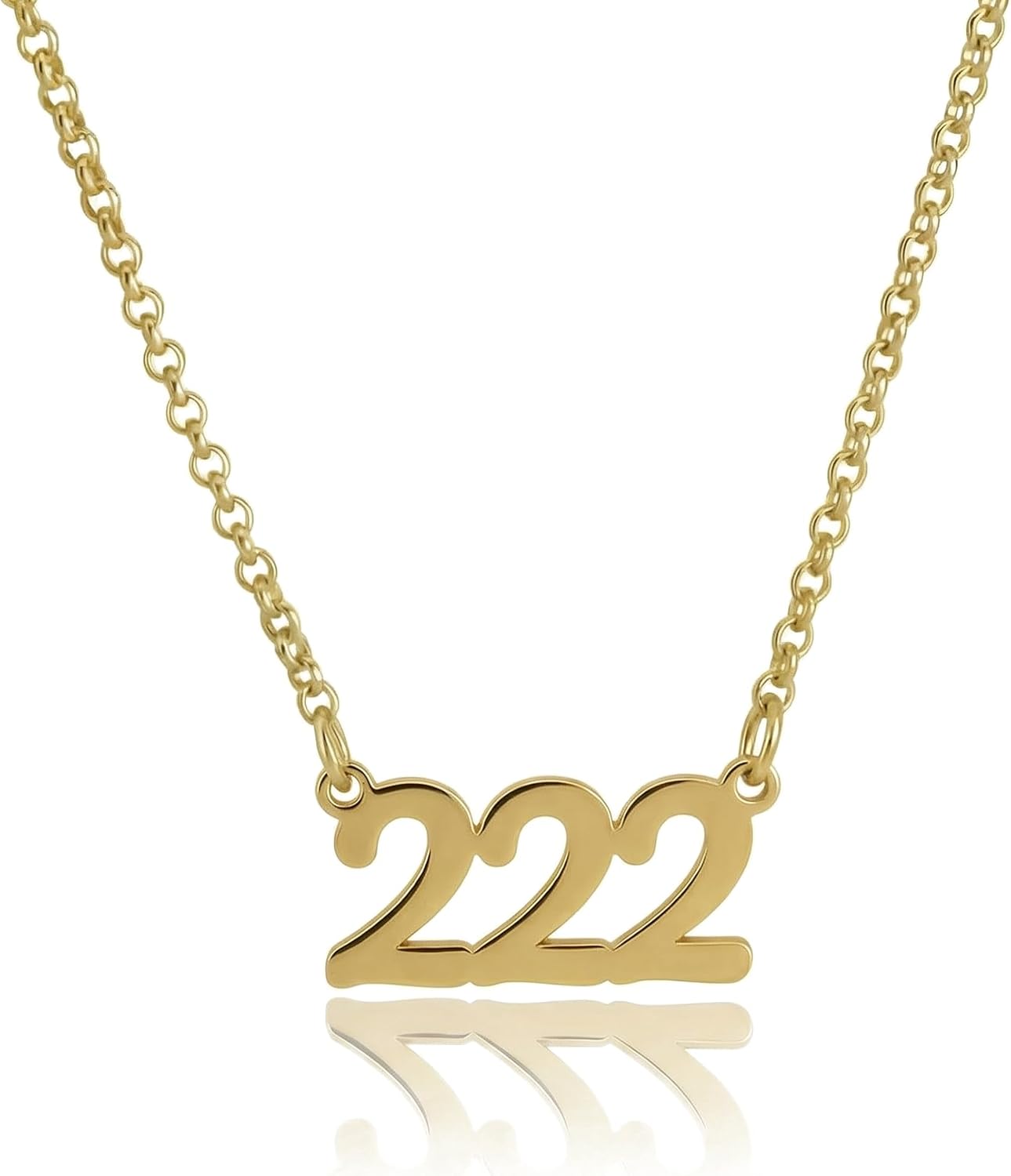 14k Rose Gold Number Necklace · Angel Number Pendant · Lucky Number Necklace · Gift For Her
