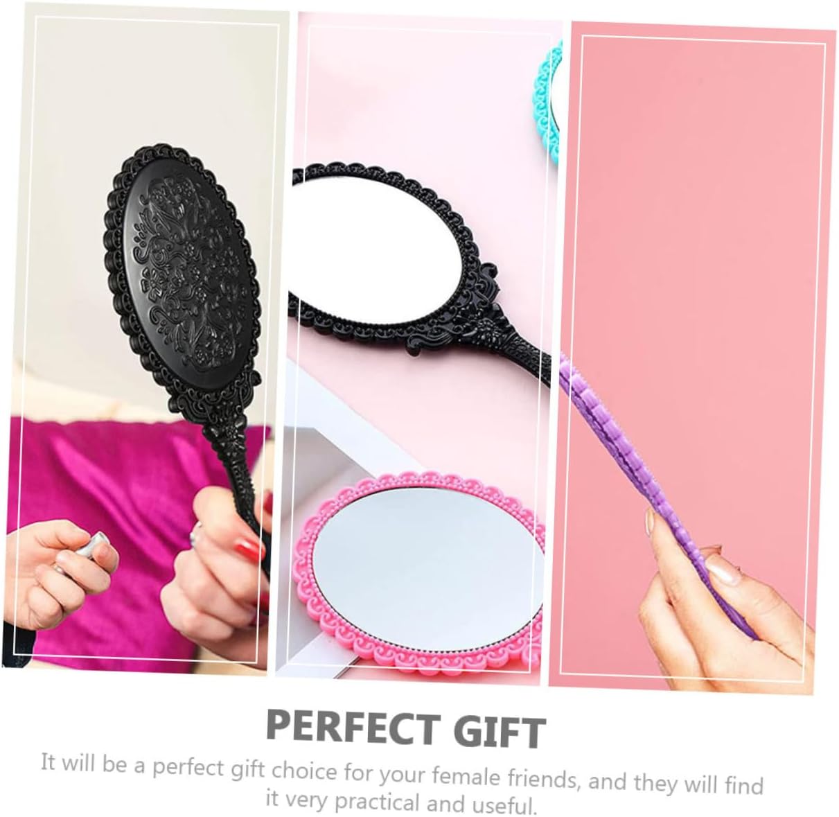 12Pcs Handheld Makeup Mirrors Travel Compact Vanity Mirrors for Home Office Go Use Lightweight and Safe for Personal Care for Women