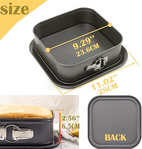 Miniatura 4 de FONTSATTY Springform - Molde para pasteles de 9 pulgadas con parte inferior extraíble, moldes para hornear, antiadherentes, a prueba de fugas (9
