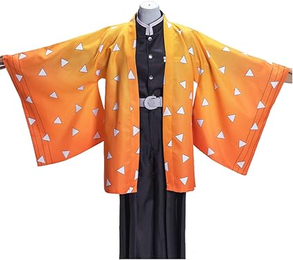 Amazon 鬼滅の刃 我妻 善逸 漫画 コスプレ 衣装 羽織 応援服 寝間着 浴衣 パジャマ マント コスパ 演出服 仮装 大人用 学生用 男性用 メンズ 女性用 レディース パーティー アニメフェア コスプレ 仮装 通販