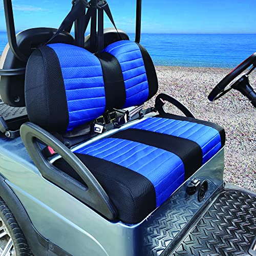 Takelook - Golf Cart Seat Covers Fit To Club Car Precedent/Ds,Yamaha Drive1&2 And Excar Series Golf Carts.breathable Sandwich Mesh Seat Cover To Renew And Protect Golf Cart Seats. (Blue/Black) #TOP3