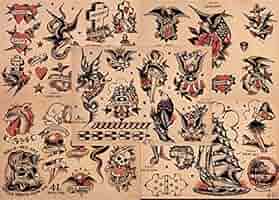 Sailor Jerry 原画 RARE: Sailor Jerry Tattoo Flash: Vol. 1-3 [ OUT OF PRINT