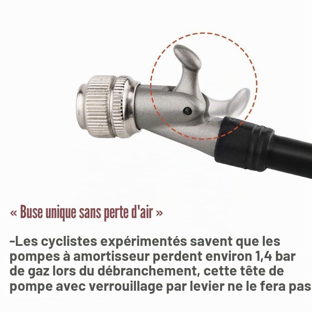 GIYO Pompe à Chocs Haute Pression (300 PSI Max) pour Fourche et Suspension arrière, Levier de Verrouillage sur buse sans Perte d'air