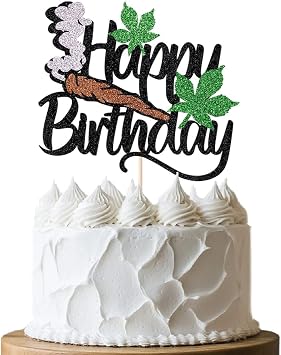 Happy Birthday Cake Topper, Glitter 420 Birthday Theme Cake Pick Pot Weed Leaves Decoration, Weed Leaves birthdays Cake Decorations for Men Women 420 happy birthday cake topper