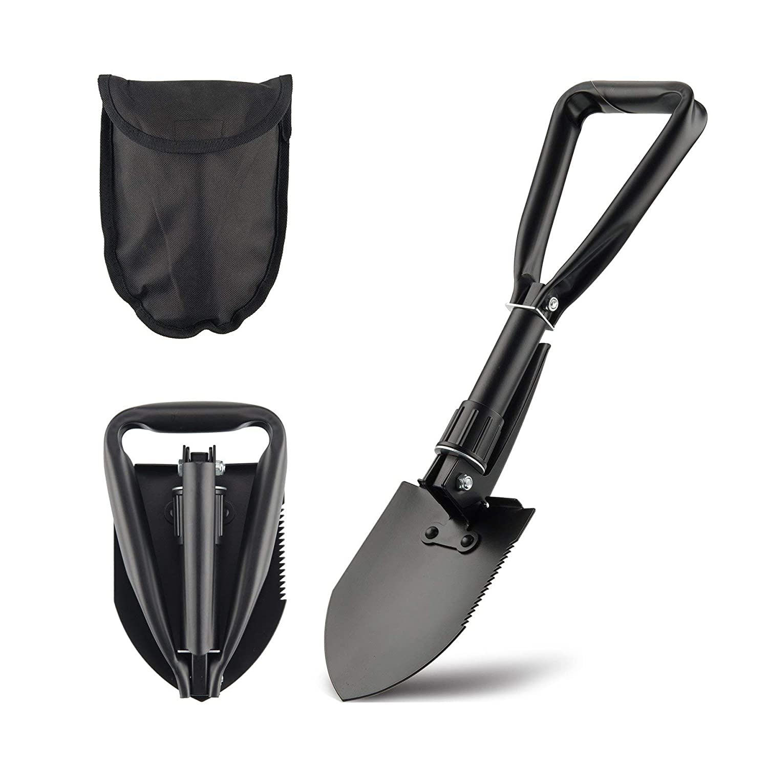 AASONS Small Multi-Function Folding Shovel Camping Garden Shovel Multi-Purpose Car Emergency Tool | Multitool Mini Outdoor Multifunctional Portable Tool Lightweight for Outdoor Hiking with Cover