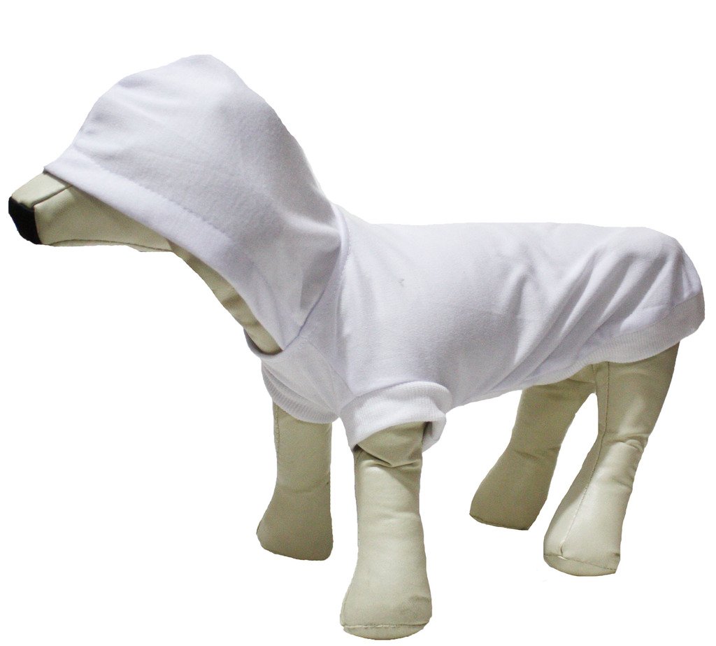 Robe en coton blanc à capuche pour chiot et petit chien