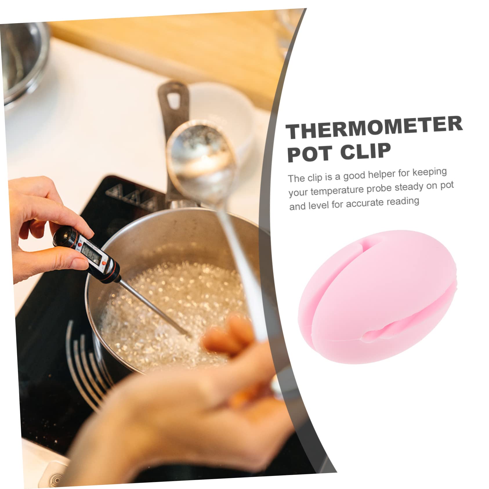Luxshiny 4pièces Clip Thermomètre Pour Cuisson Support Pratique Pour Probes De Température Cuisine Pour Friture Et Sucre