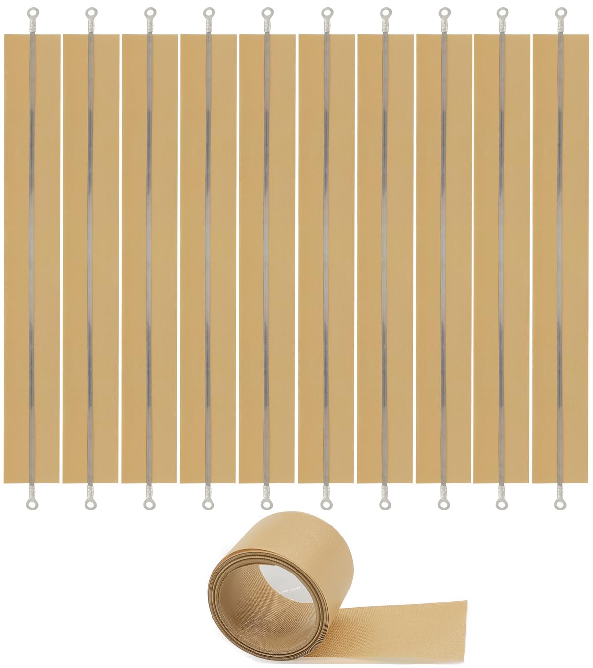 SEELAUGH 10 Pcs Impulse Sealer Replacement Parts for 12 Inch Iron Shell Heat Sealer(3mm Wide), with 16.4 feet Teflon Cloth Strip(38mm Wide), Heat Seal