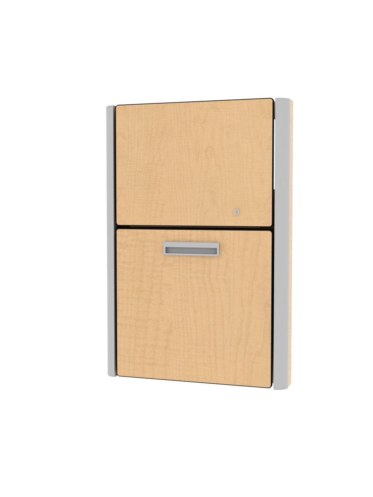 Embrace Dual Compartment Wall-Mounted Computer Workstation, Fusion Maple