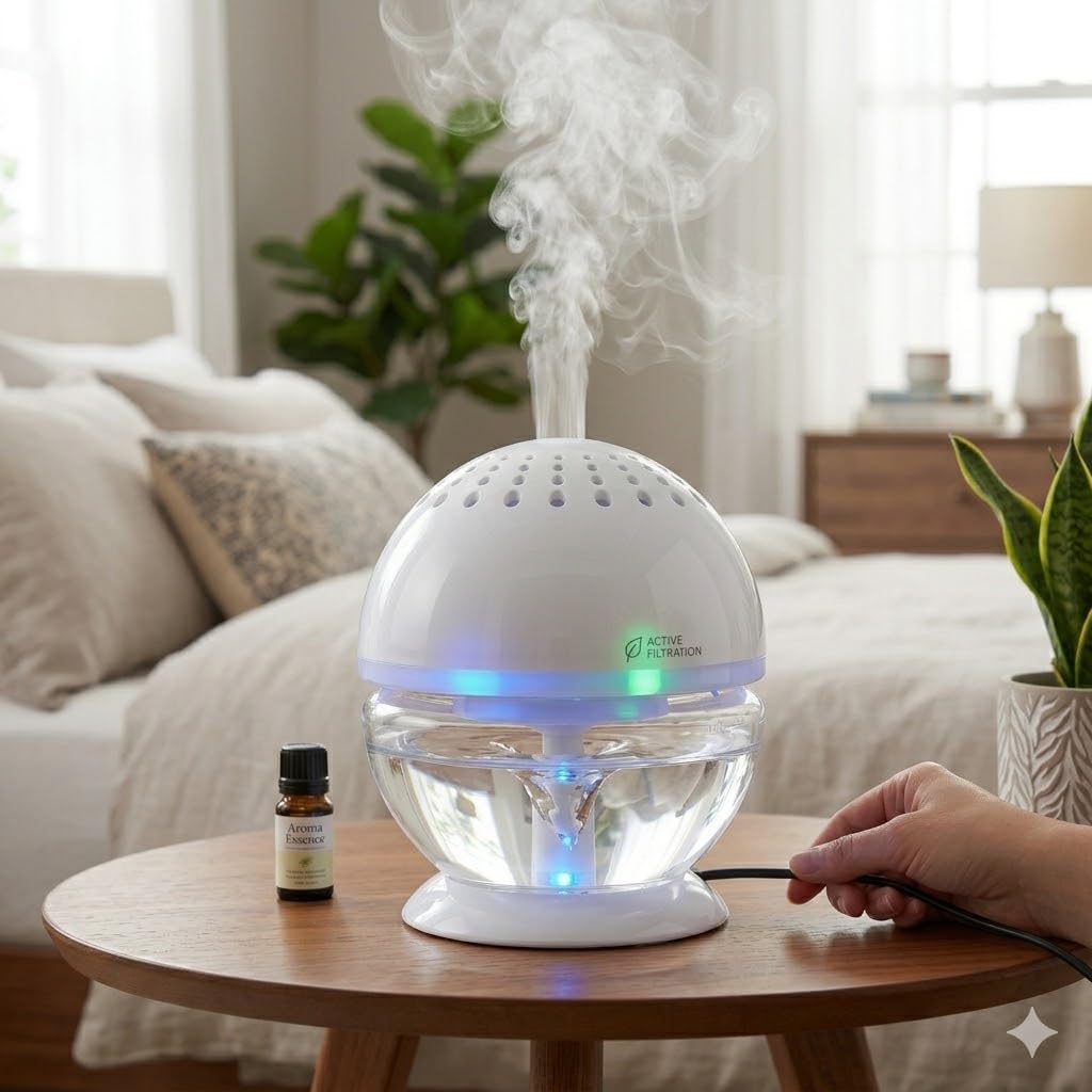 DHWANI ENTERPRISE Air Purifier Humidifier Aroma Diffuser for Homes, Offices with Check Duster Cloth Free White 3