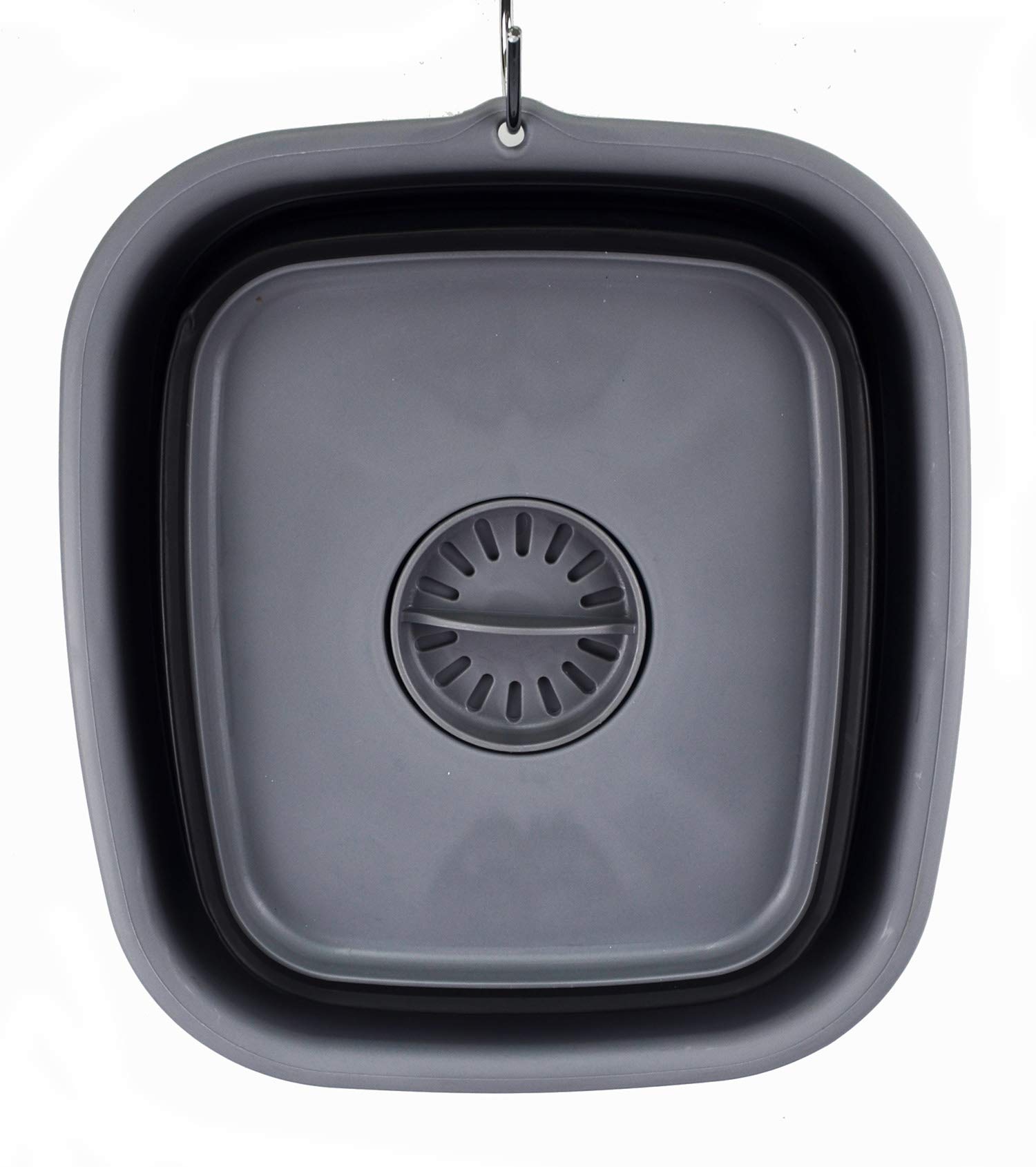 SAMMART. Cuenco portátil para lavar platos, plegable, de 9,1 litros, con tapón de drenaje, para almacenamiento de menaje y ahorrar espacio