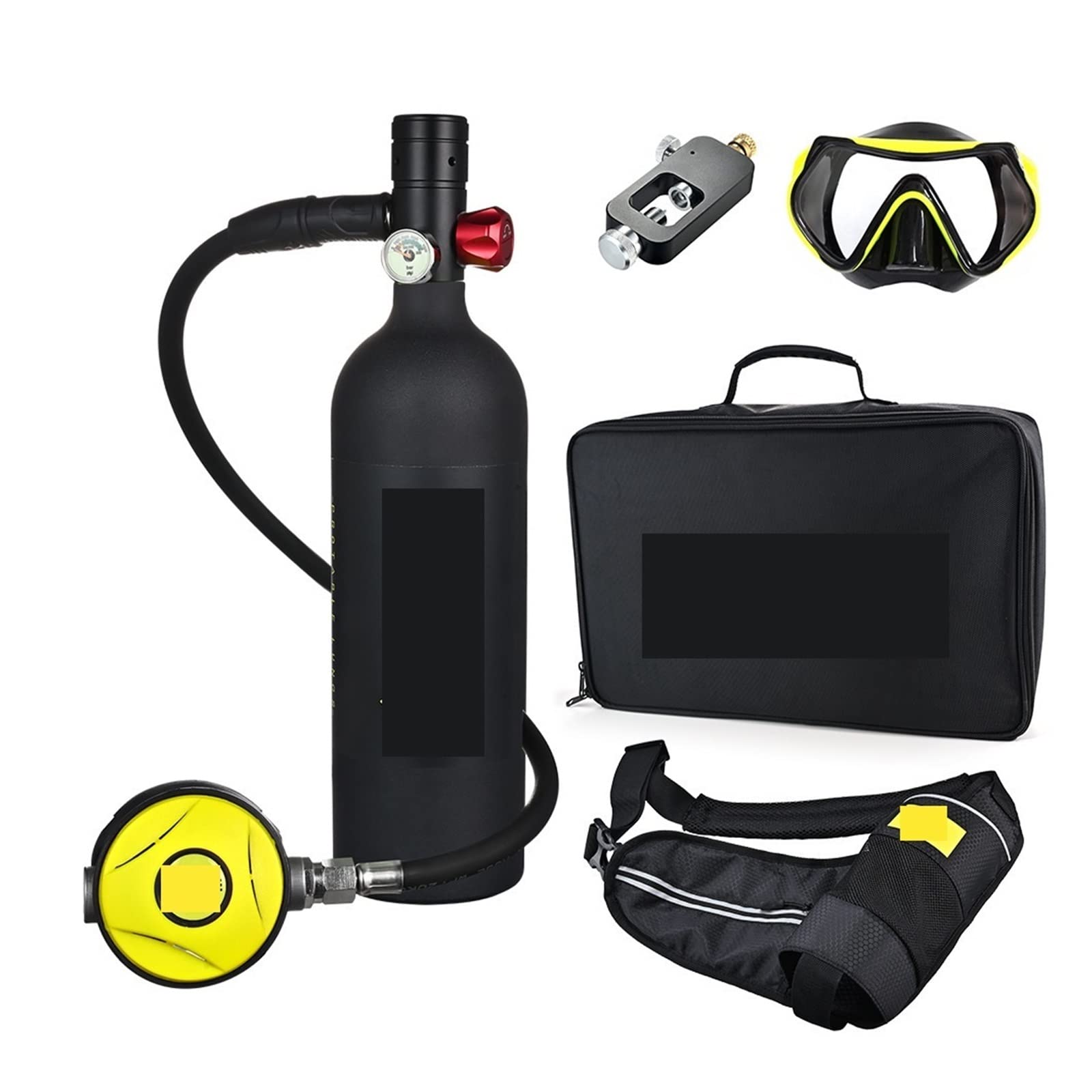Dcdcd Blackhead In Black Bottle Diving Oxygen Cylinder 1L Capacity Portable Diving Respirator(Blackhead In Black Bottle)
