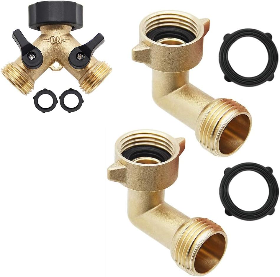Twinkle Star Hose Splitter 2 Way | 2 Pack Garden Hose Elbow Connector