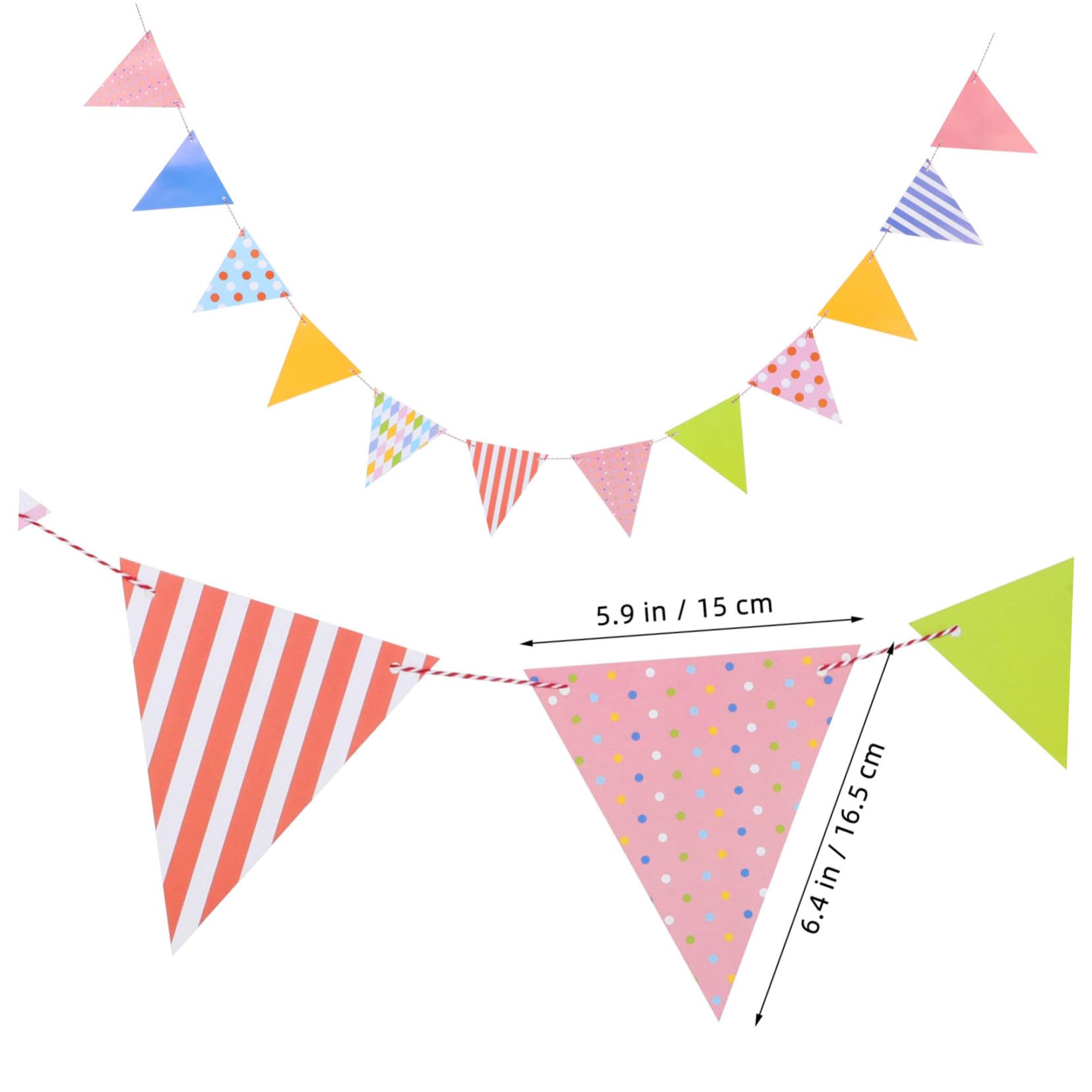 ULDIGI Birthday Triangle Flag Paper Banner Paper Pennant Banner Flags Party Decorations for Baby Shower Classroom Decor