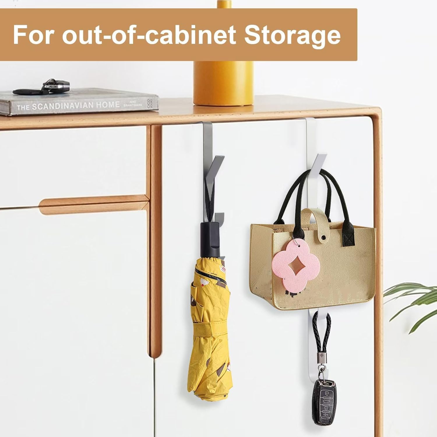 AUTUUCKEE 4 PCS Over Door Hanger, Over Door Hook Hanger Vertical Over The Door Towel Rack with 5 Hooks - Image 4