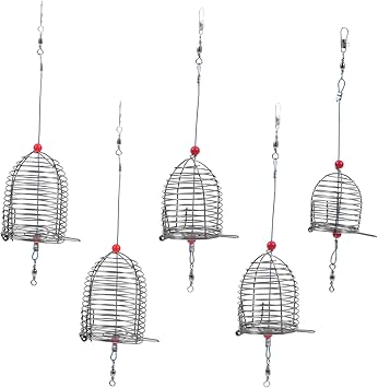 KOMBIUDA 5pcs Fishing Cage Fishing Bait Bait Cage Fishing Cage Fishing Lure Cage Fishing Basket Fishing Supplies