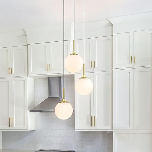 Miniatura 2 de XiNBEi Lighting Iluminación colgante, moderna 1 luz colgante de cristal ajustable cocina colgante luz de techo níquel cepillado XB-P1256-BN