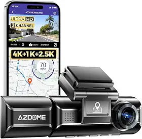 Câmera Carro M550 Max 4K 3 Canais Dash Cam, Gravação Frontal, Traseira e Lateral, Visão Noturna, Detecção de Movimento, GPS Integrado, Wi-Fi 5G, Gravação e Segurança Completa