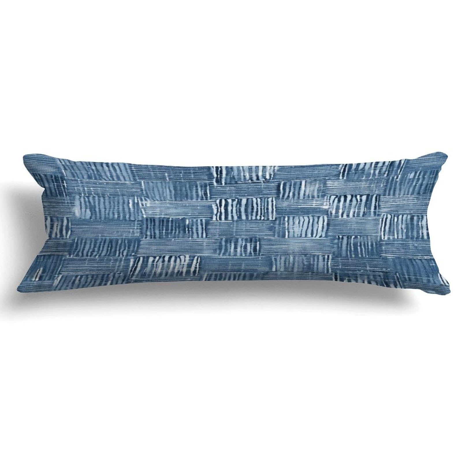 Rebbygena Navy Blue Geometry Long Body Pillow Case Cover for Pregnant Women Adults 20x59in,Chinoiserie Asian Style Machine Washable Soft Bed Long Body Pillow Cover with Zipper