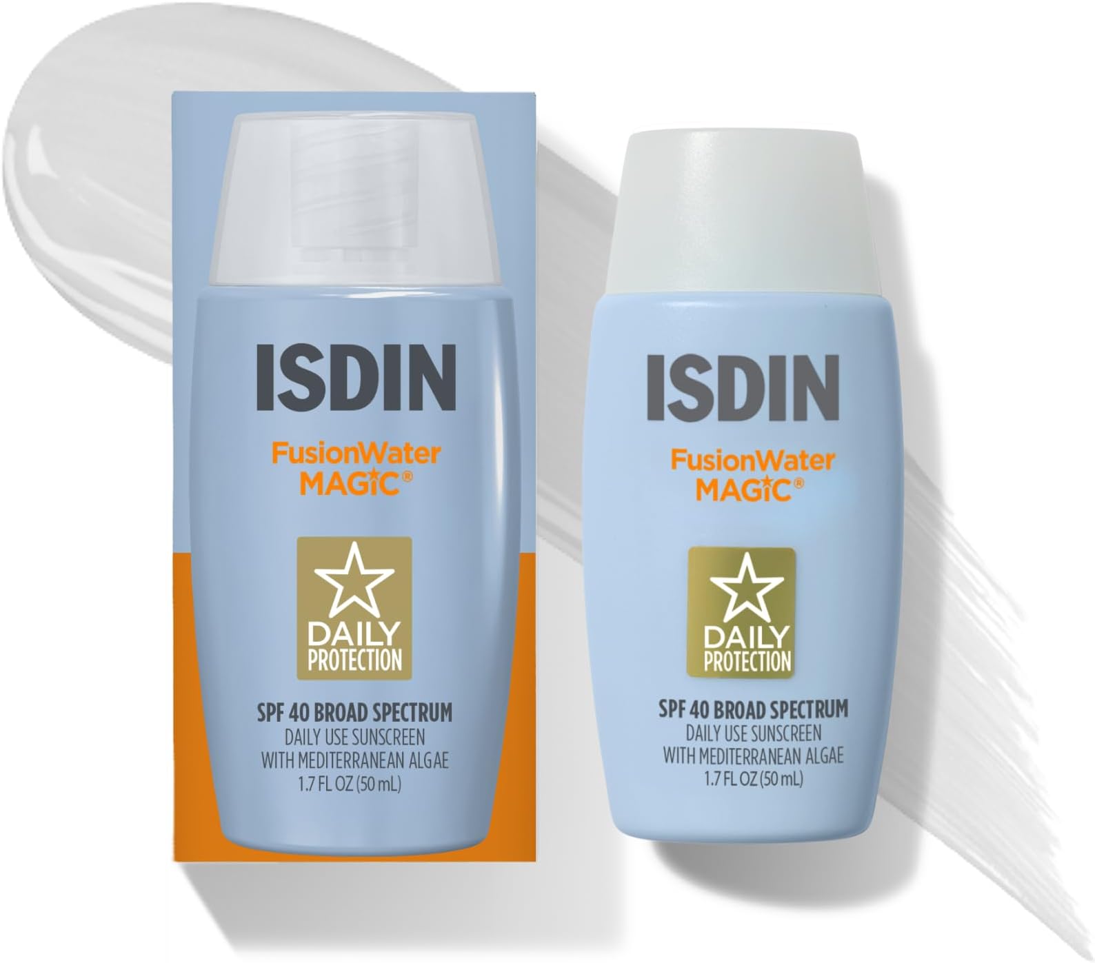 ISDIN Fusion Water MAGIC SPF 40, Lightweight Sunscreen For Face with Hyaluronic Acid and Vitamin E, Ideal for Daily Use, Dermatologist Recommended, Fast Absorbing and Non-Comedogenic