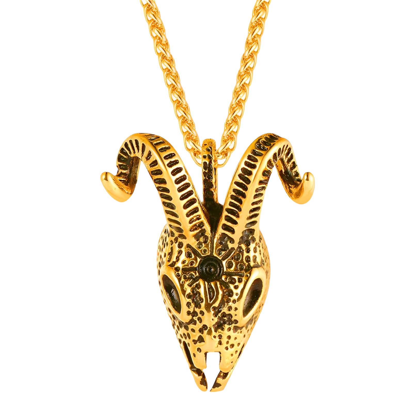 Collier crâne homme argent véritable qui ne noircit pas pendentif chèvre durable - 7