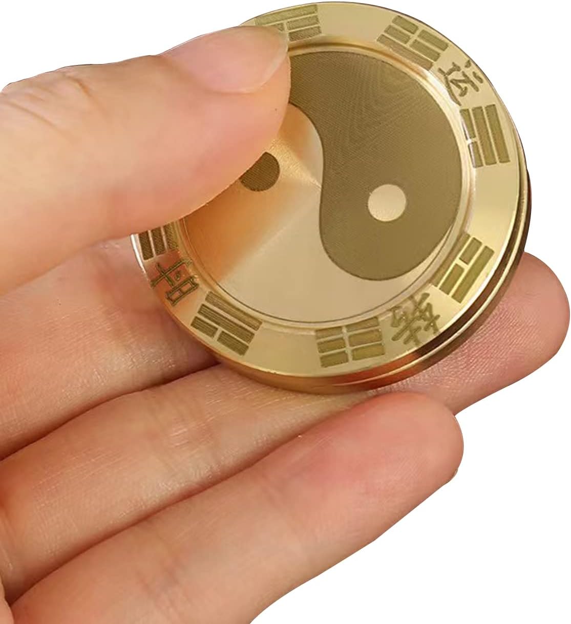 Uzi Relax and Boost Your Luck with The Metal Fidget Slider Lucky Coin-Tai Chi Symbol Haptic Toy for Relief Adult Anxiety and Teen Fun 。