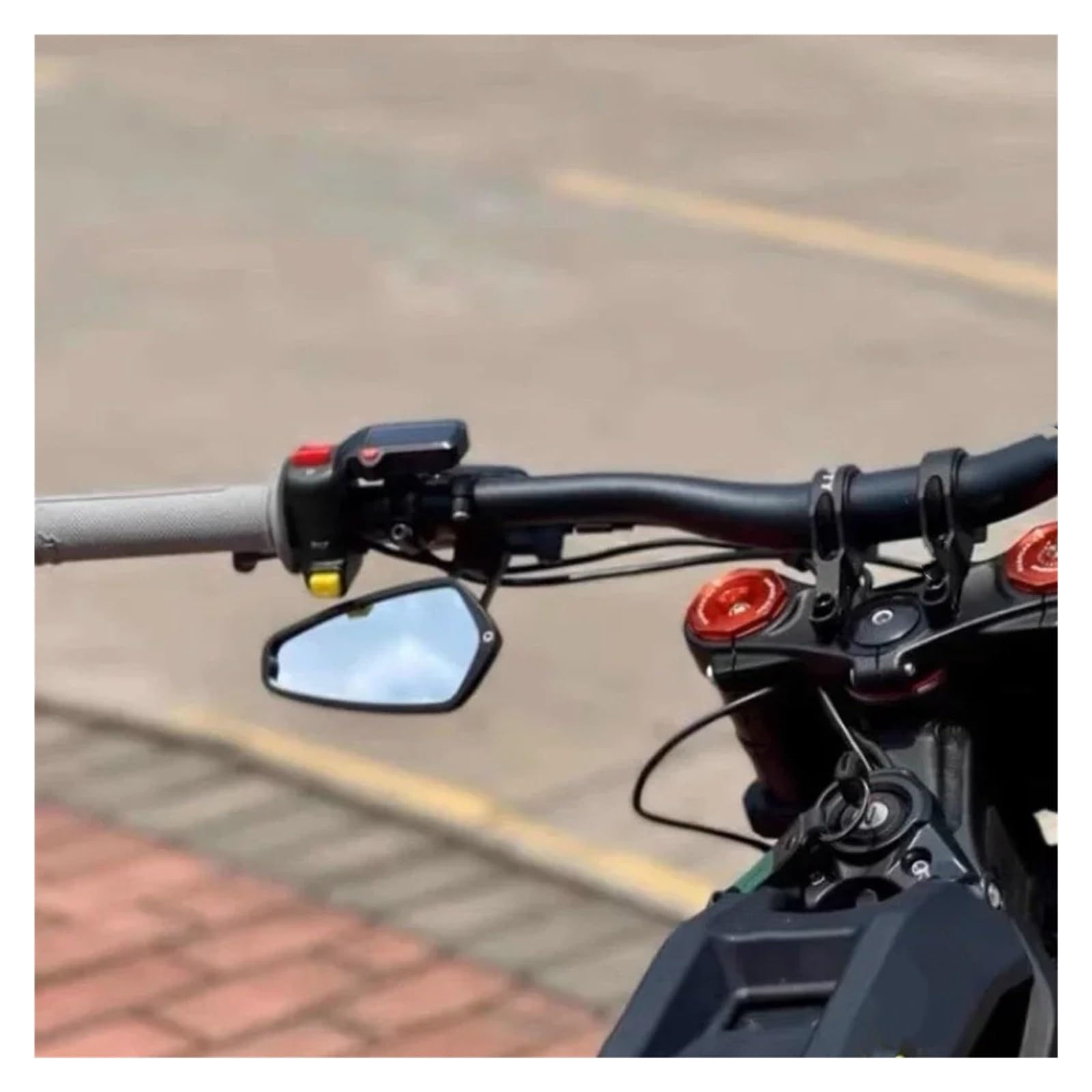 Moto Lusterko końcówkowe kierownicy Motocyklowa k Pasuje Do Lusterka Wstecznego Motocykla Pasuje Do Sur-Ron SX Okrągła Strona