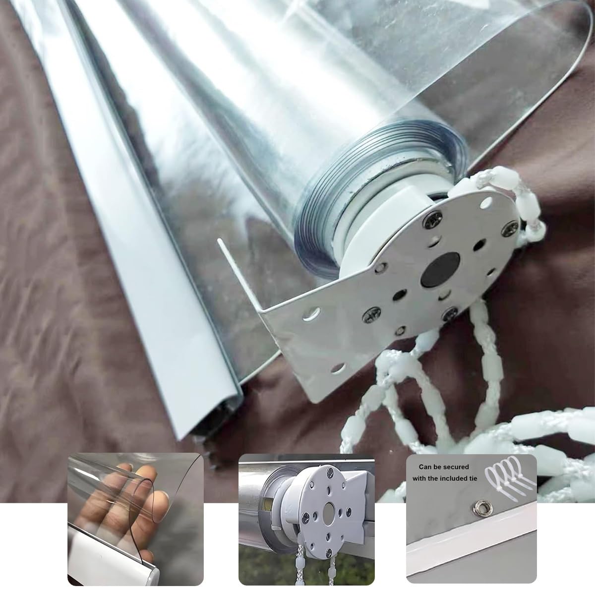 Cortina Enrollable Transparente de PVC - Estores Enrollables Impermeable - para Terraza, Jardín, Balcón, Pérgola, Ventanas Y Puertas - Persianas Cubierta de Vinilo Protectora(W200xH230cm)