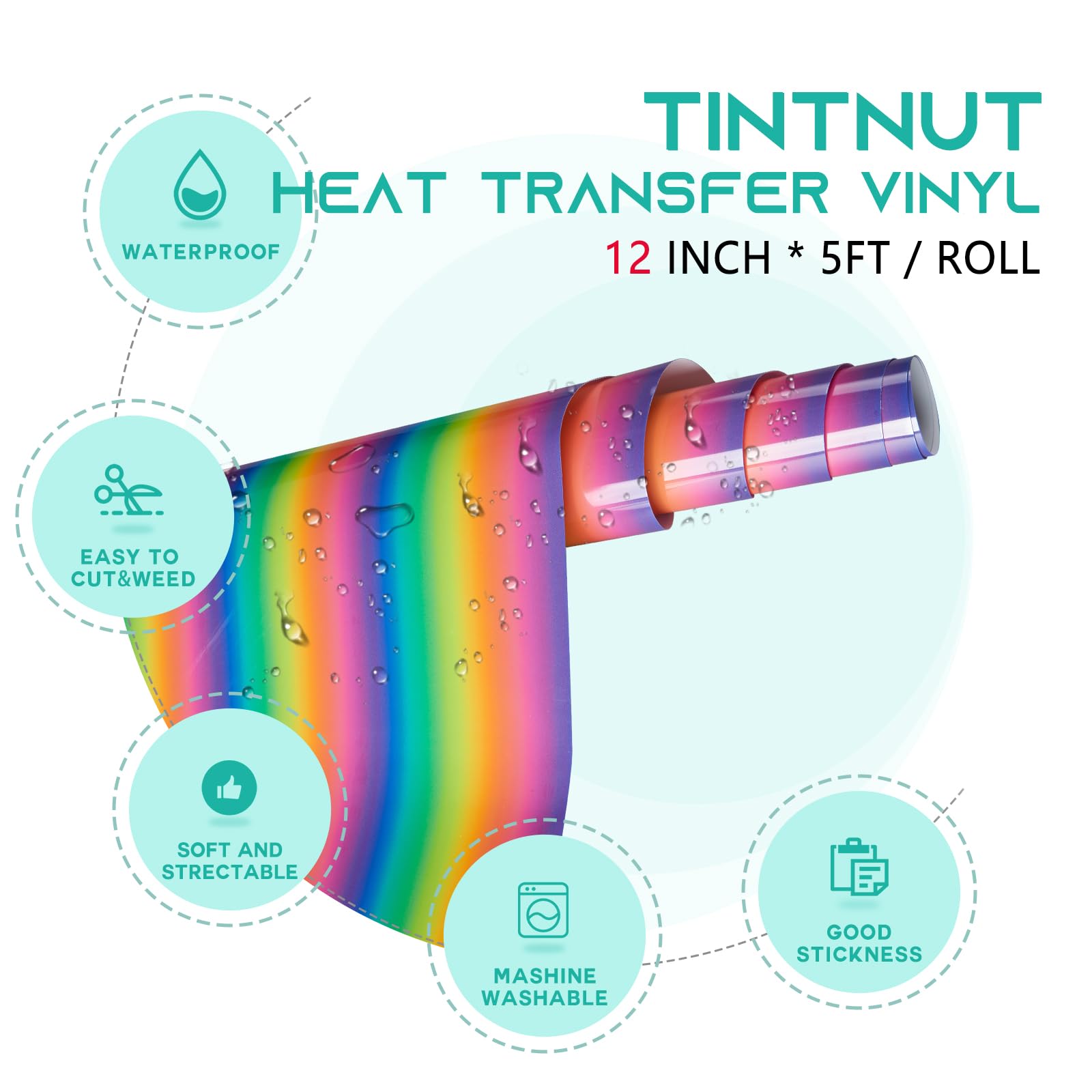 Tintnut Rotolo Di Vinile A Trasferimento Termico, 30,5 Cm X 1,5