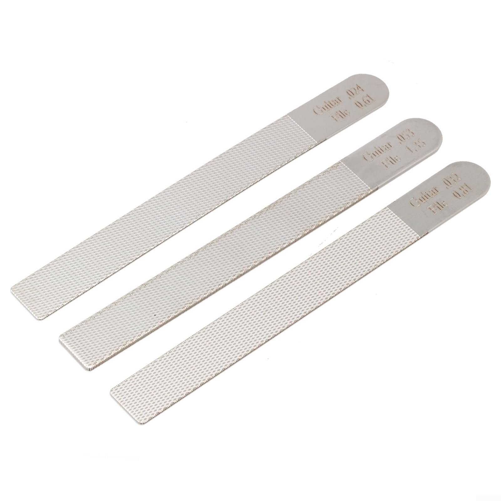 Juego de 3 limas de tuerca de guitarra, kit de reparación de guitarra de acero inoxidable, kit de reparación de limas de traste de guitarra para la mayoría de guitarristas, luthiers, bajistas