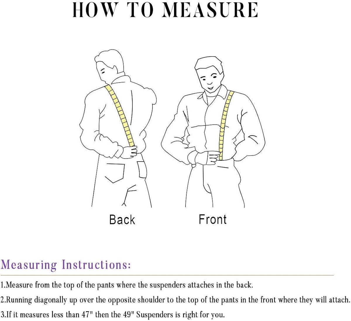 Mens Button End Suspenders 49 Inch Y-Back Adjustable Elastic Tuxedo Suspenders by Grade Code (Black) at  Men’s Clothing store
