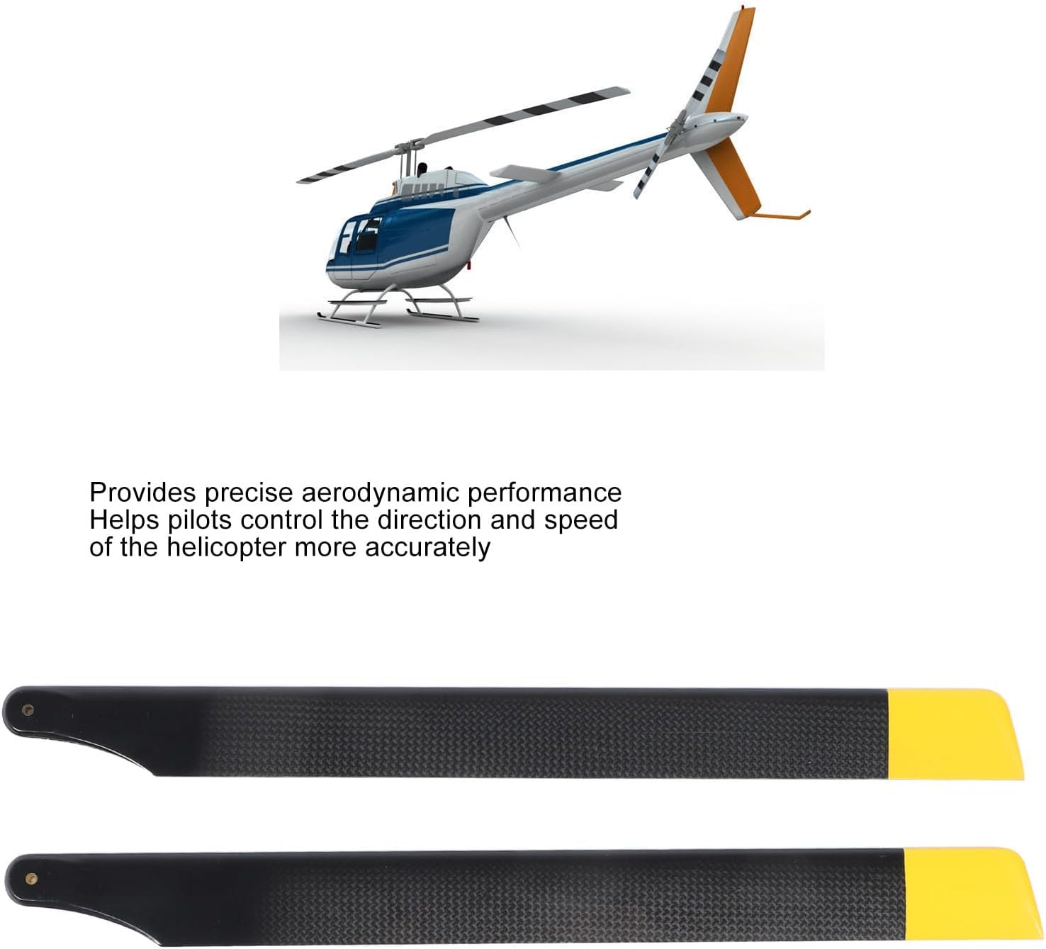 Alomejor RC Helicopter Blades,High-Performance Low Noise Precision Control Lightweight Model Aircraft Parts for Beginners Professionals Outdoor Flying