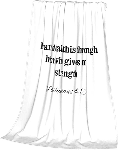 Miniatura 3 de Manta con versículo bíblico para aire acondicionado, manta suave de Jesús, manta cristiana de franela (60 x 50 pulgadas)