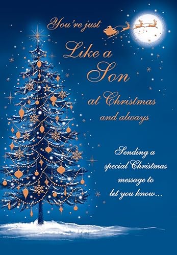 Regal Publishing Christmas Card You're Just Like A Son blå träd – 23 x 15 cm
