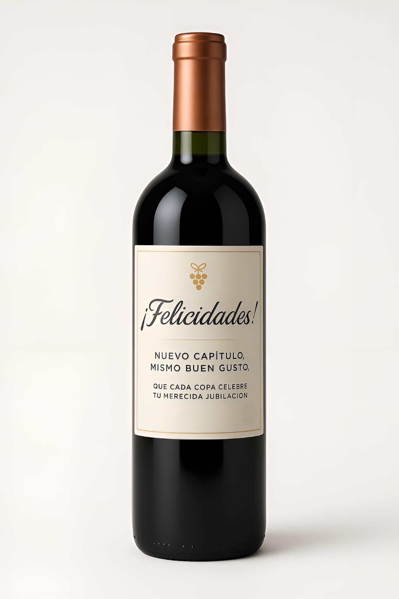 Pack de 2 Pegatinas para Botellas de Vino – Diseño para felicitar la jubilación – Regalo de Jubilación – Adhesivos Decorativos para Personalizar Vino – Botella No Incluida
