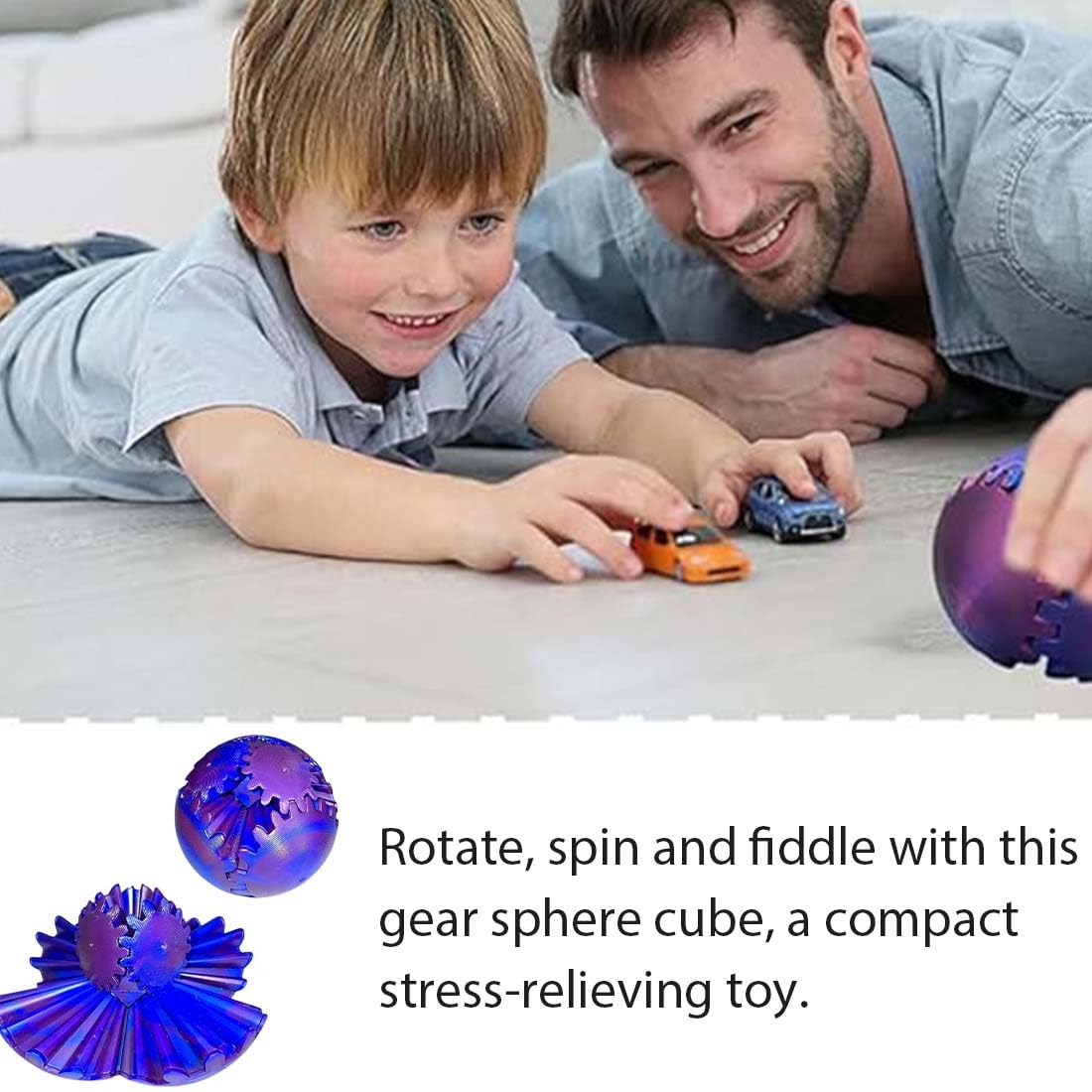 1 Pezzi Palla per Ingranaggi Fai Da Te, Palla Ingranaggio Stampata In 3d, Allevia Lo Stress, L'ansia, Il Relax, Regola La Tensione, Giocattolo Fidget Cubo Sfera Ingranaggio,fidget cube