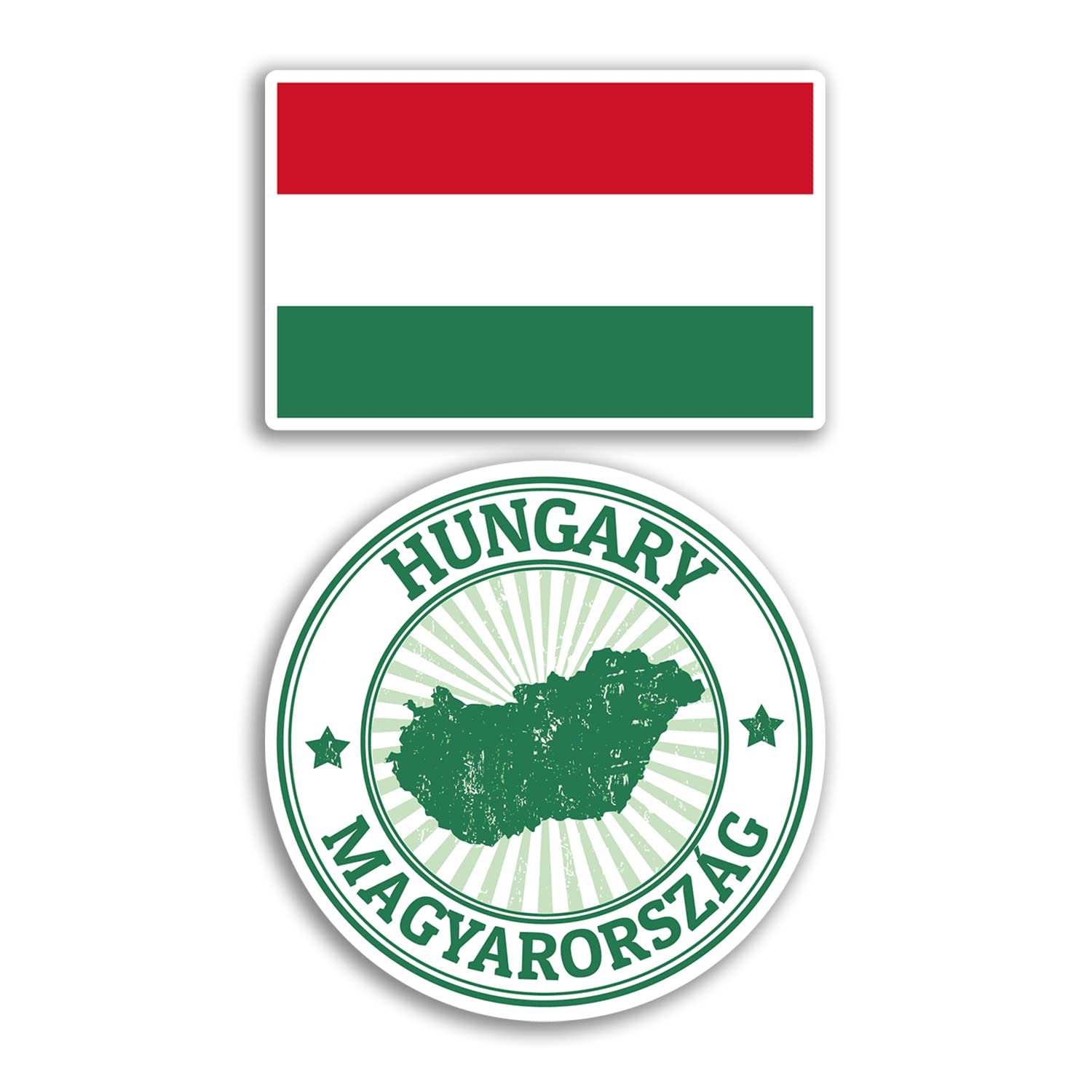 Dv Design Multi 2 X 10Cm Wide Hungary Stickers - Hungarian Magyarország Map Holiday Adventure Travel Country Scrapbooking Gift #78660