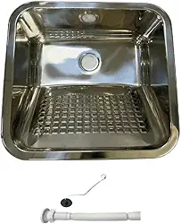 Tanque Lavanderia Aço Inox 201 Belcca 45x45cm Com Válvula e Sifão - Tl201-02