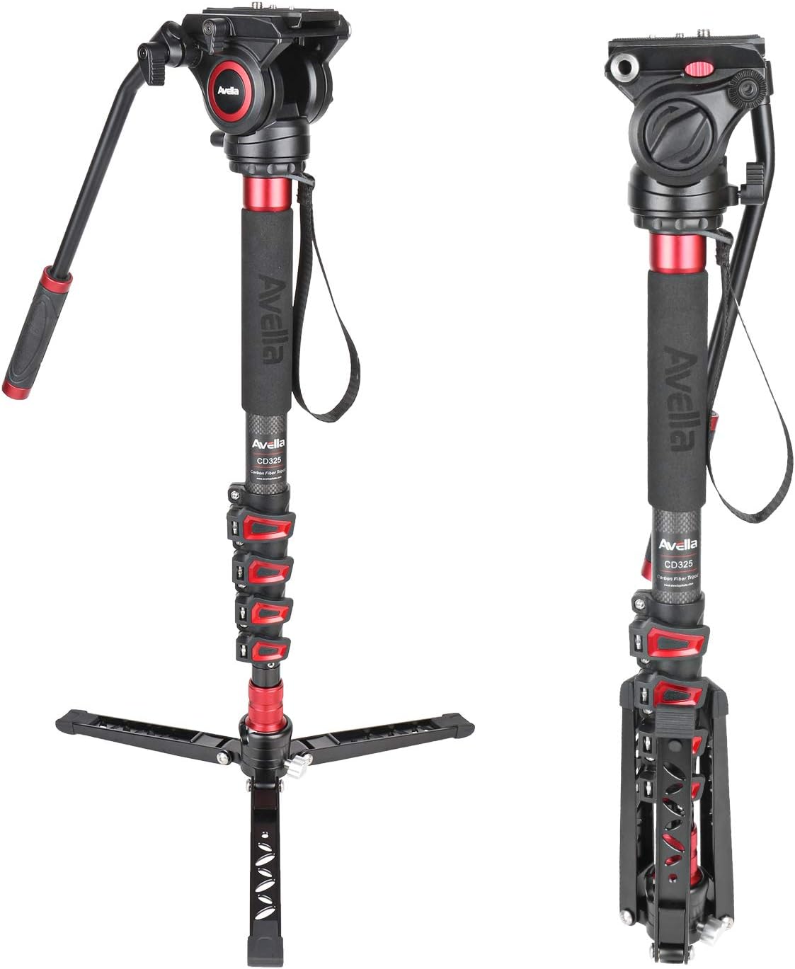 Avella CD325 Carbon Fiber 66 Inch Video Monopod Kit
