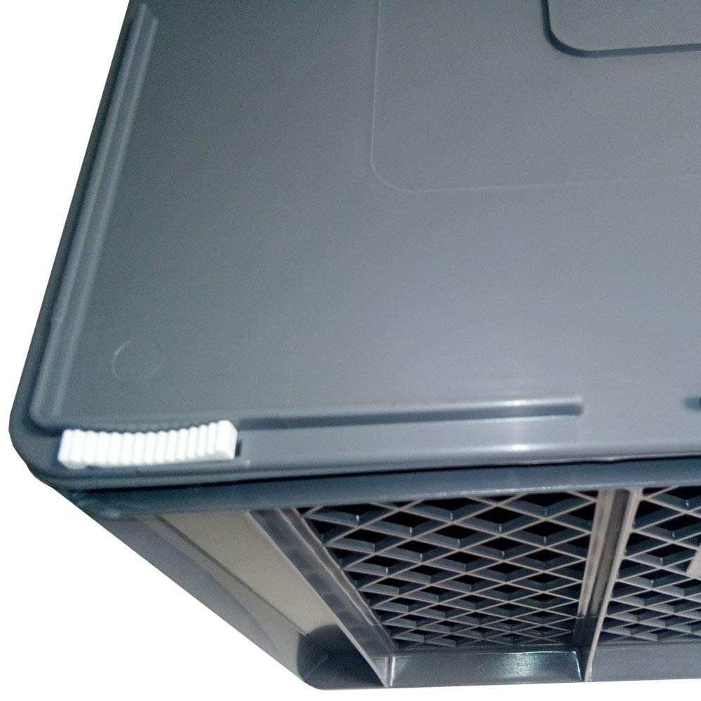 BRB XL Transportbox für Kleintiere/Katzen/Kleine Hunde, Seitenwände vergittert, Boden geschlossen - LxBxH 600x400x320 mm, mit Scharnierdeckel