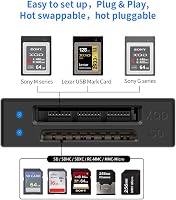 Rocketek USB-C XQD/SD Kártyaolvasó, Dupla Foglalattal, 5Gbps Átviteli Sebesség, Sony G/M Sorozattal Kompatibilis, Alumínium Ház, Windows/Mac 2