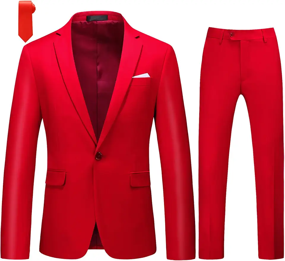 Conjunto de 2 peças de smoking masculino slim fit, jaqueta e calça de um botão para casamento, formatura e eventos formais