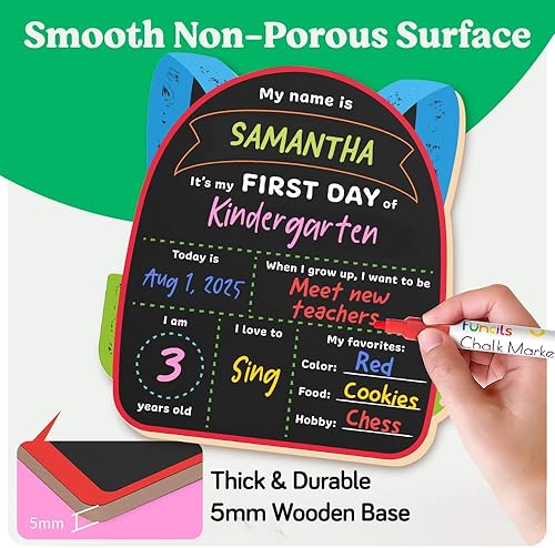 Miniatura 5 de Pizarra para niños (autobús, 11 x 13 pulgadas) + 5 marcadores de tiza  Tabla de dibujo para niños, pizarra para niños  para niños pequeños que aman