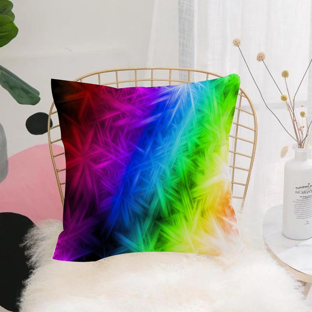 HYOSXW Cushion Cover,Throw Pillow Case Home Decorative for Living Room Bedroom Sofa Chair 16X16 Inch,Rainbow pattern multicolored,Pillowcase 40X40cm