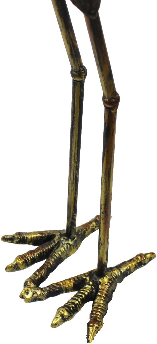 Seraphic Cast Iron Metal Crane/Heron Bird Garden Sculptures Statues for Indoor or Outdoor Lawn Decor, Rustic Bronze, Set of 2