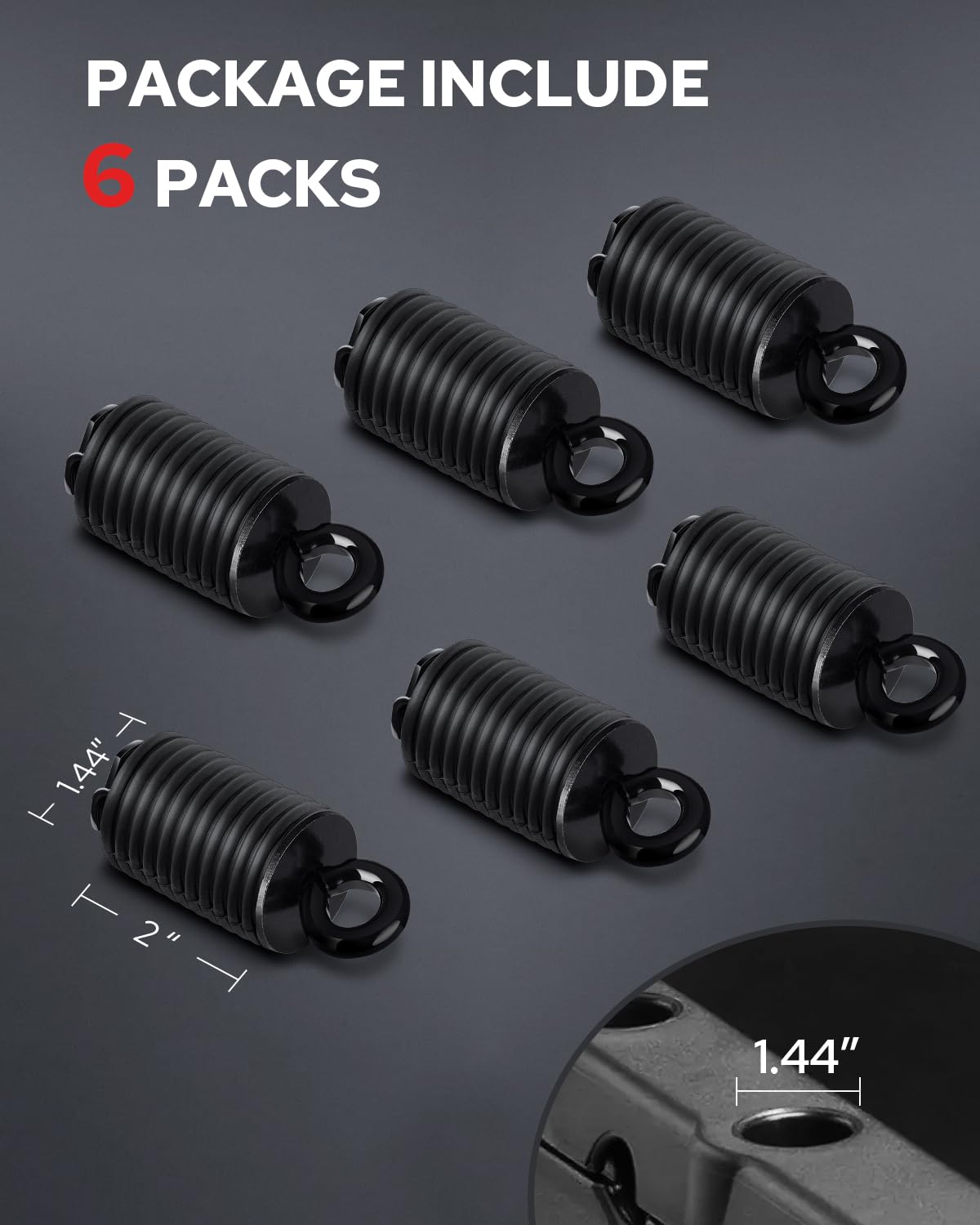 Benlari 2,5 cm ATV Spannanker Schloss und Ride Eisen Gummi passend für Polaris RZR Sportsman Ace 2013-2025 Schwarz