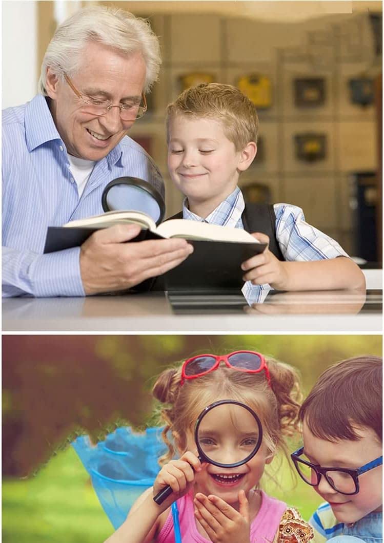 Umaxa Lente d'Ingrandimento 20X Lente d'Ingrandimento Grande Lente d'Ingrandimento Portatile Anziani da Lettura per Bambini Lente in Vetro Ottico ad Alta chiarezza con Impugnatura in Gomma