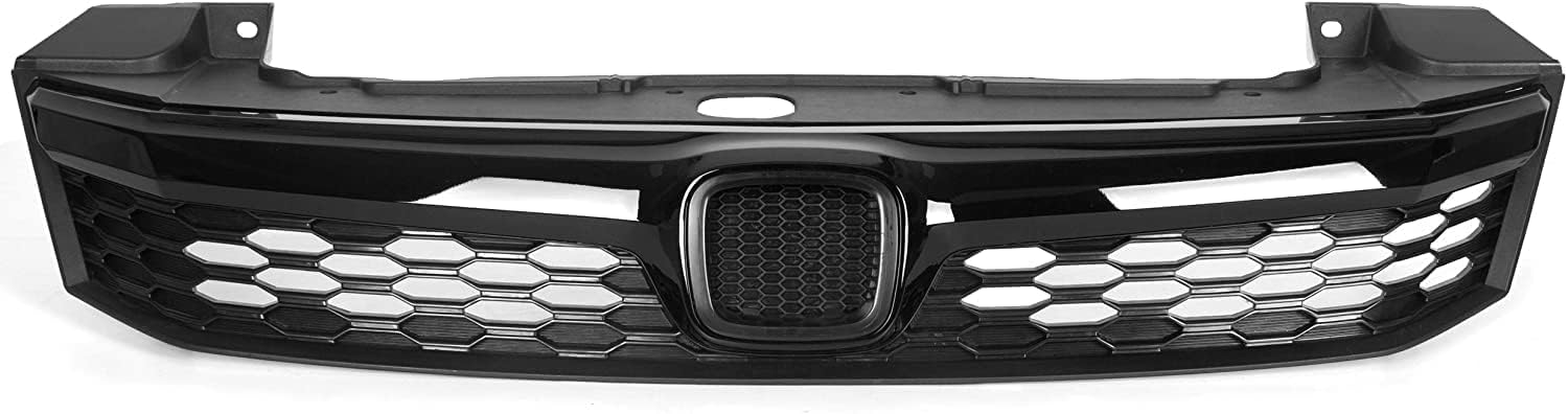 HECASA Front Grille Compatible with 2012 Honda Civic 4 Door Sedan JDM Style Replacement for HO1200206 71121TR0A01 Bumper Grill Plastic(ABS) Black